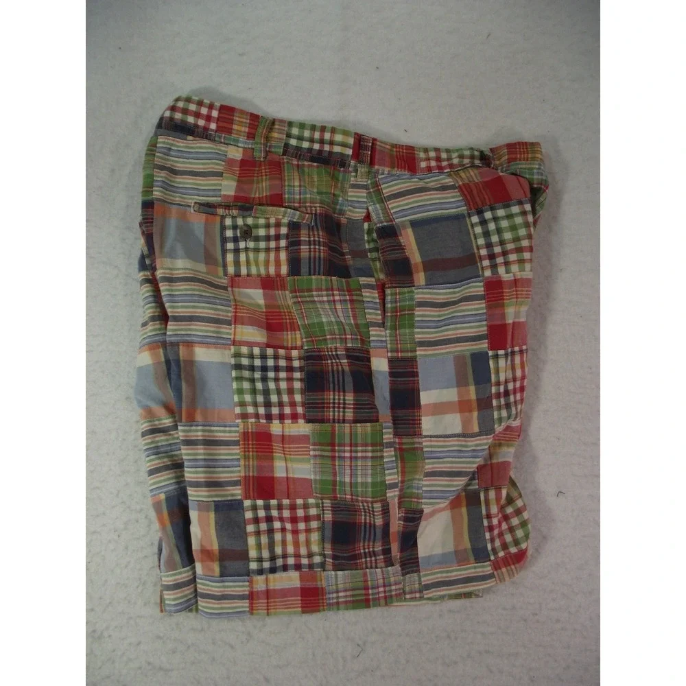 J Crew shorts Men's 38 x 9 Bermuda plaid lightweight cotton blue red